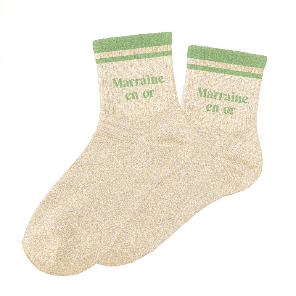 Chaussettes Paillettes à bandes TU - Marraine en Or