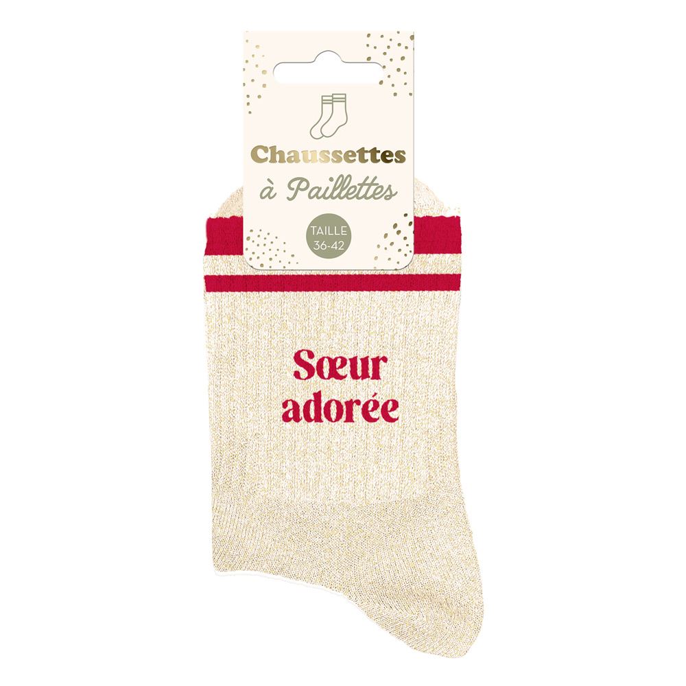 Chaussettes Paillettes à bandes TU - Soeur Adorée