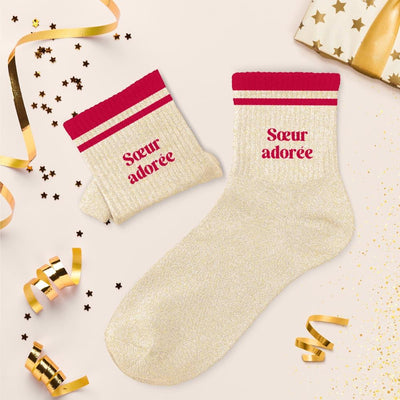 Chaussettes Paillettes à bandes TU - Soeur Adorée