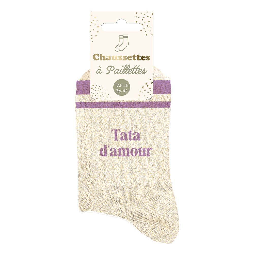 Chaussettes Paillettes à bandes TU - Tata d'Amour