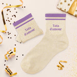 Chaussettes Paillettes à bandes TU - Tata d'Amour