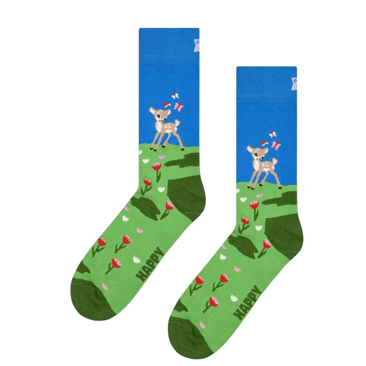 Chaussettes vertes - Cerfs