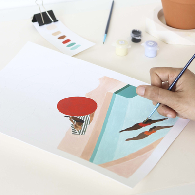 Coffret peinture au numéro - Petit Pinceau - St Barthelemy