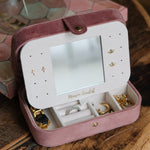 Boîte à bijoux de voyage Brigitte - Velours Rose