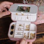 Boîte à bijoux de voyage Brigitte - Velours Rose
