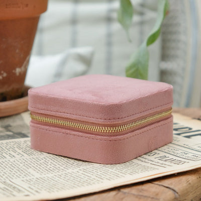Boîte à Bijoux de voyage Corinne - Velours Rose