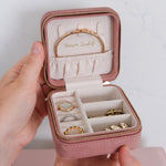 Boîte à Bijoux de voyage Corinne - Velours Rose
