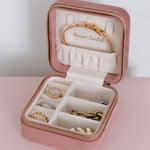 Boîte à Bijoux de voyage Corinne - Velours Rose