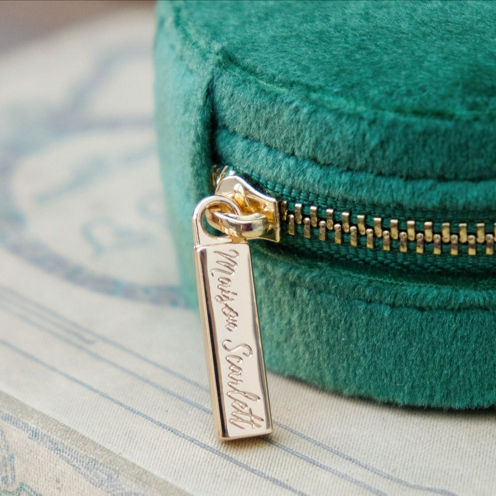Boîte à Bijoux de voyage Yvonne - Velours Vert