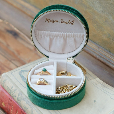 Boîte à Bijoux de voyage Yvonne - Velours Vert