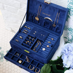 Boîte à Bijoux Denise - Velours Bleu