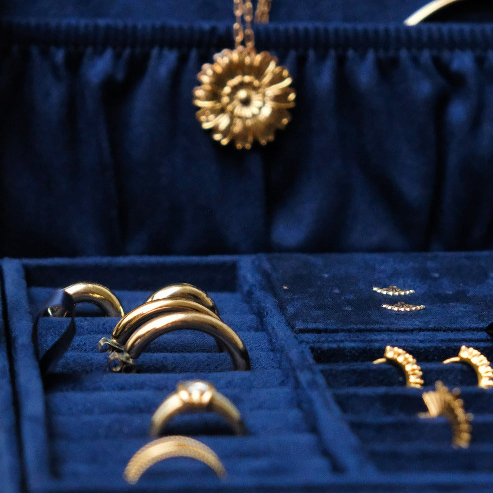 Boîte à Bijoux Denise - Velours Bleu