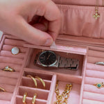 Boîte à Bijoux Louise - Velours Rose