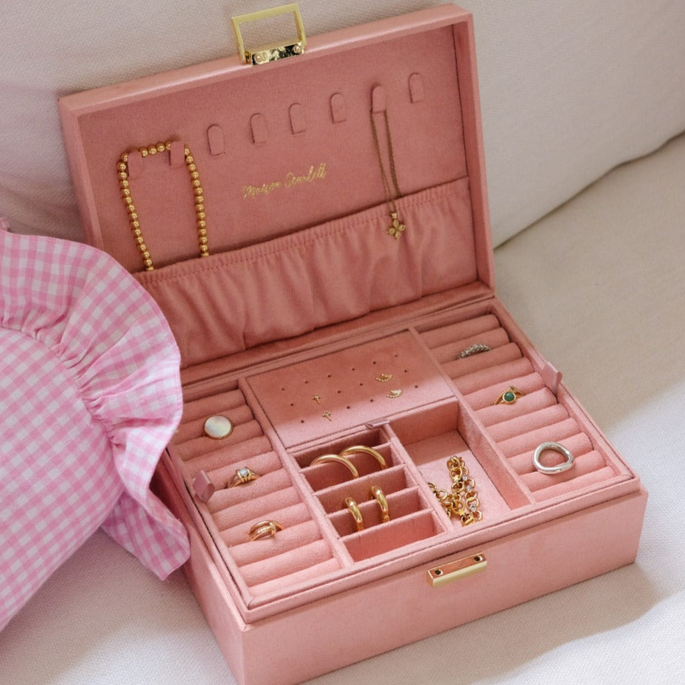 Boîte à Bijoux Louise - Velours Rose