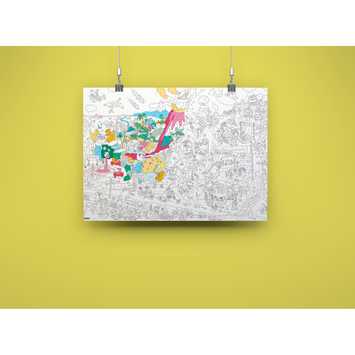 Poster à colorier - Dinos