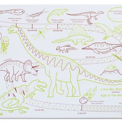 Coloriage effaçable et réutilisable - Ère des dinosaures