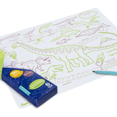 Coloriage effaçable et réutilisable - Ère des dinosaures