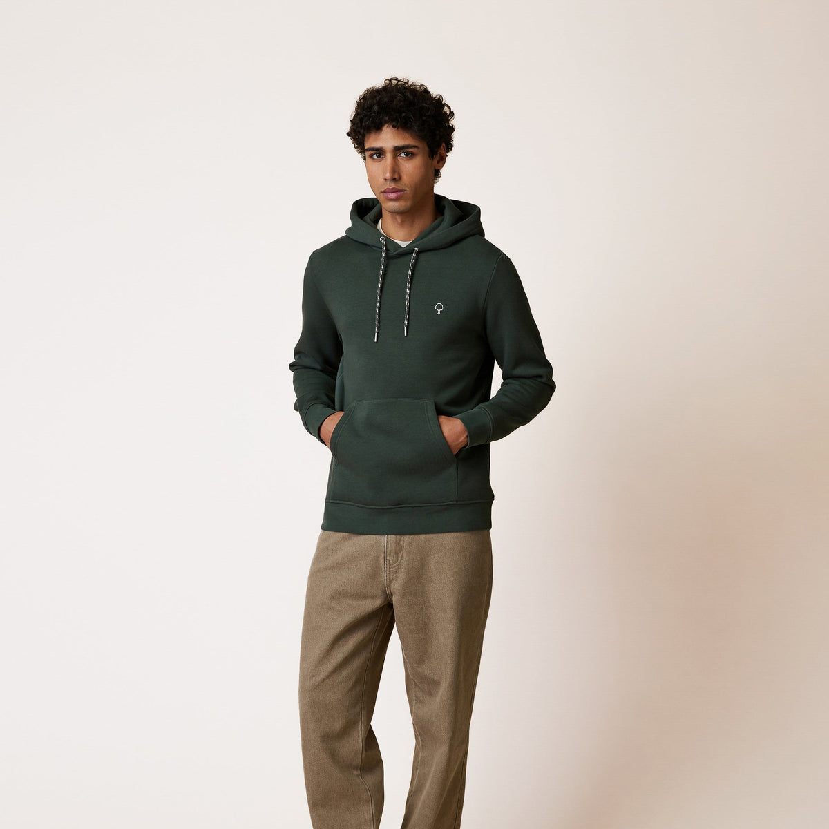 DIRAC  Sweat à capuche vert foncé XL
