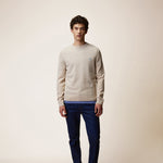 Pull col rond en laine beige- MARLY - Taille S