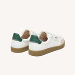 LUMBO  Baskets en cuir blanc et vert - Taille 43