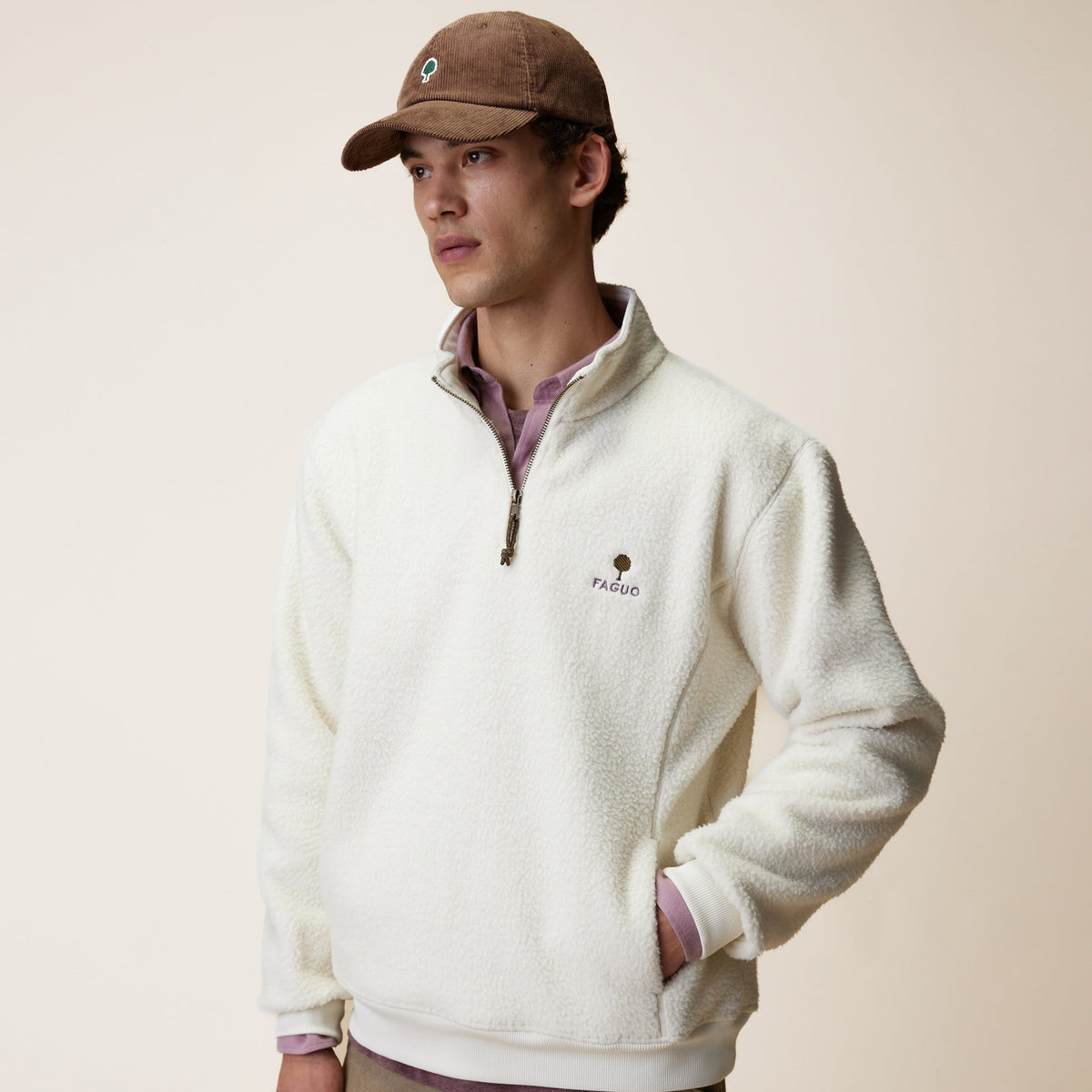 AUBIAC Pull polaire écru - Taille XL