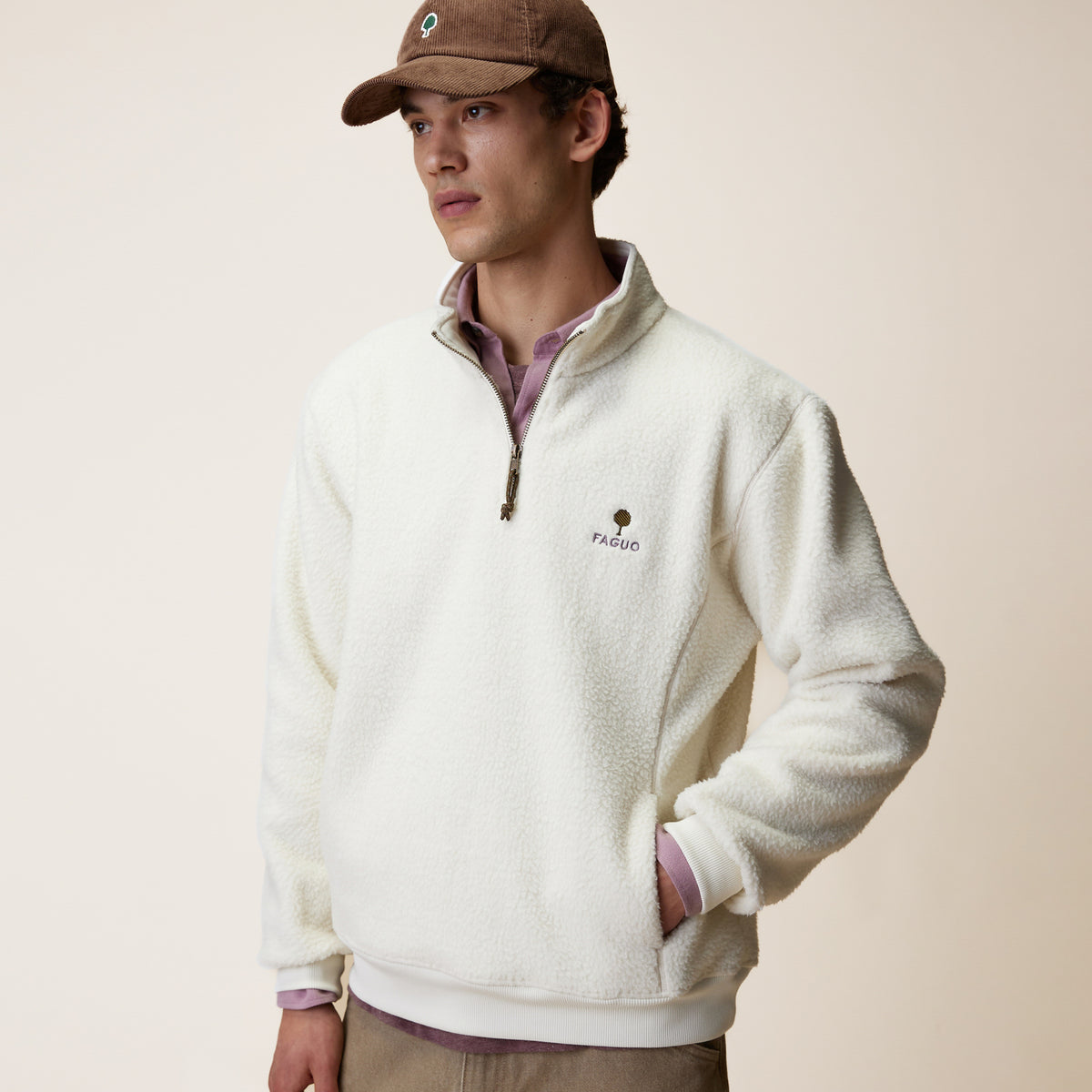 AUBIAC  Pull polaire écru - Taille L