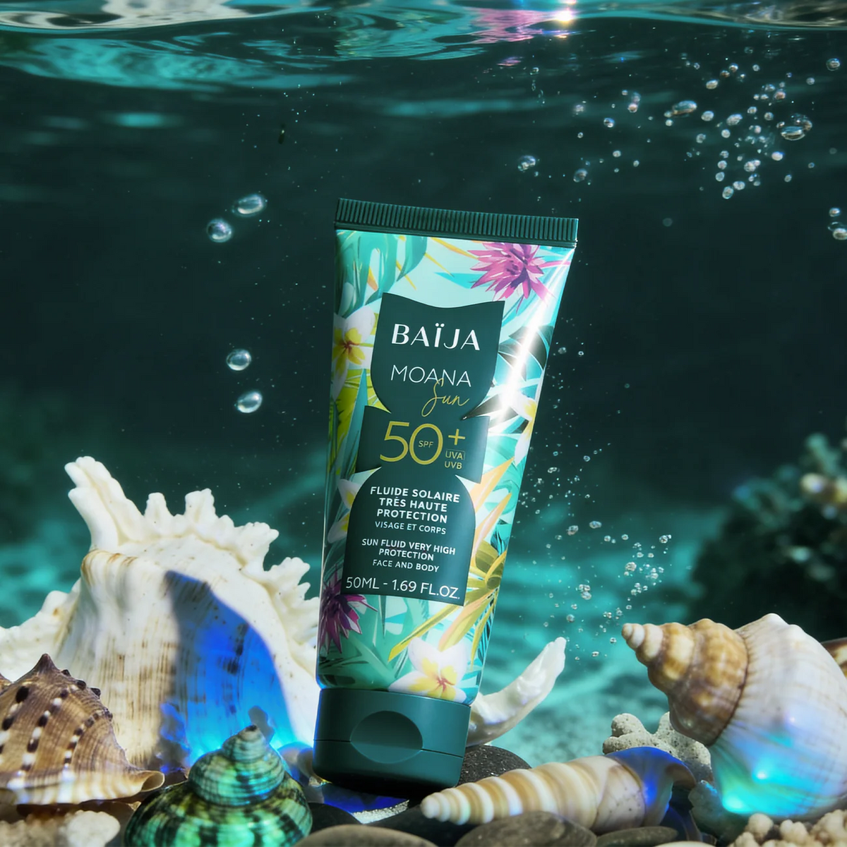 Fluide solaire corps & visage spf 50+ Moana 50ml