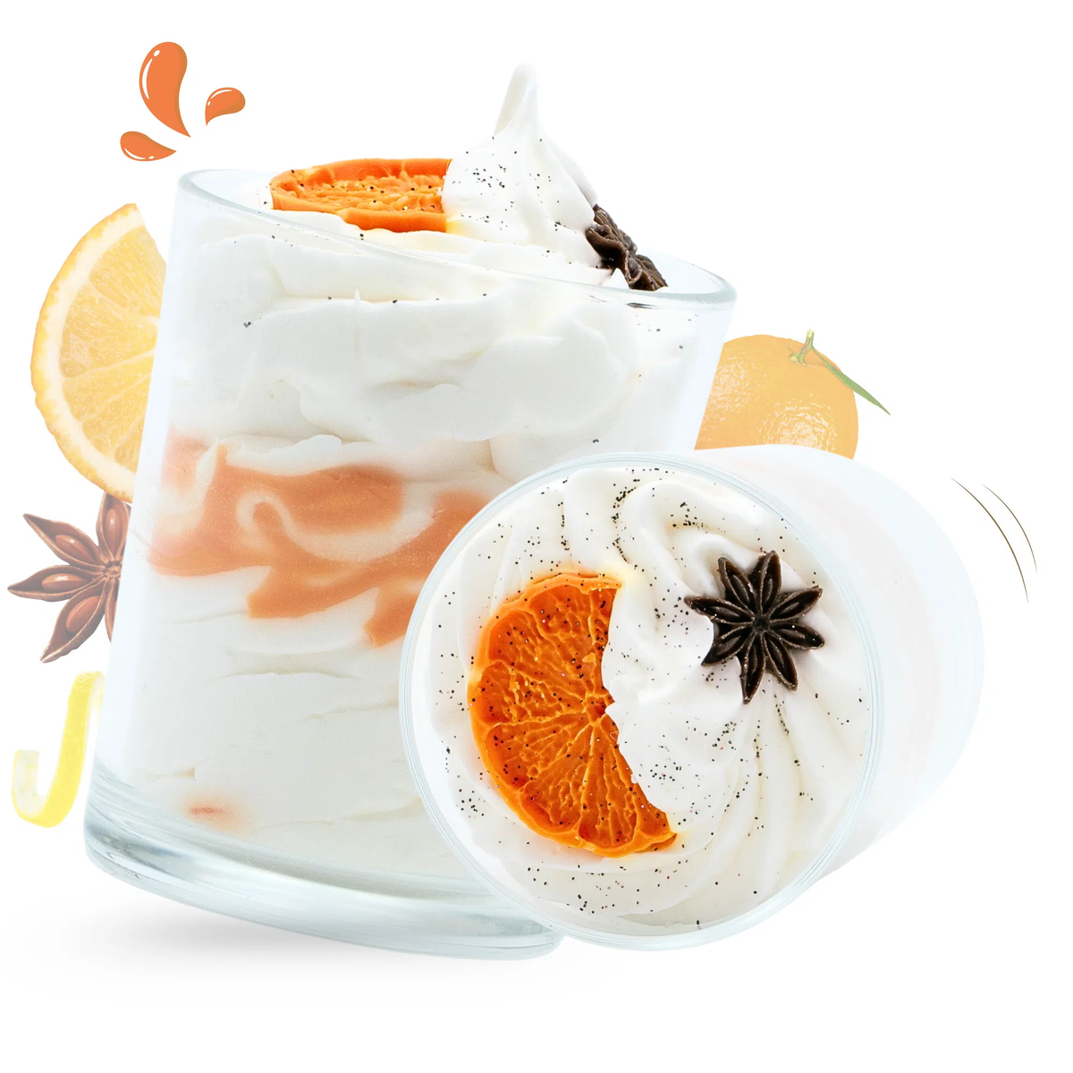 Grande bougie gourmande - Orange Cannelle