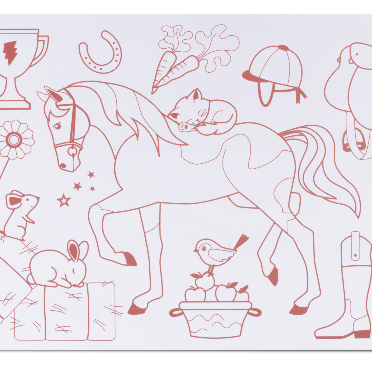 Coloriage effaçable et réutilisable - Poney Club