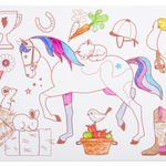 Coloriage effaçable et réutilisable - Poney Club