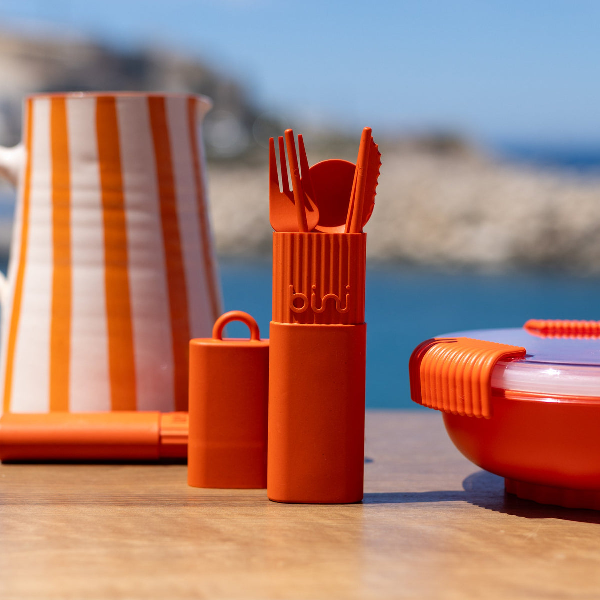 Kit de couverts réutilisables - Orange Sanguine
