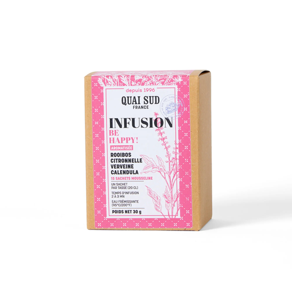 Infusion Be Happy ! (Rooibos - Citronnelle - Verveine - Calendula) 15 Infusettes