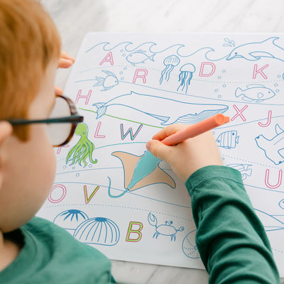Coloriage effaçable et réutilisable - Lettres Abécédaire