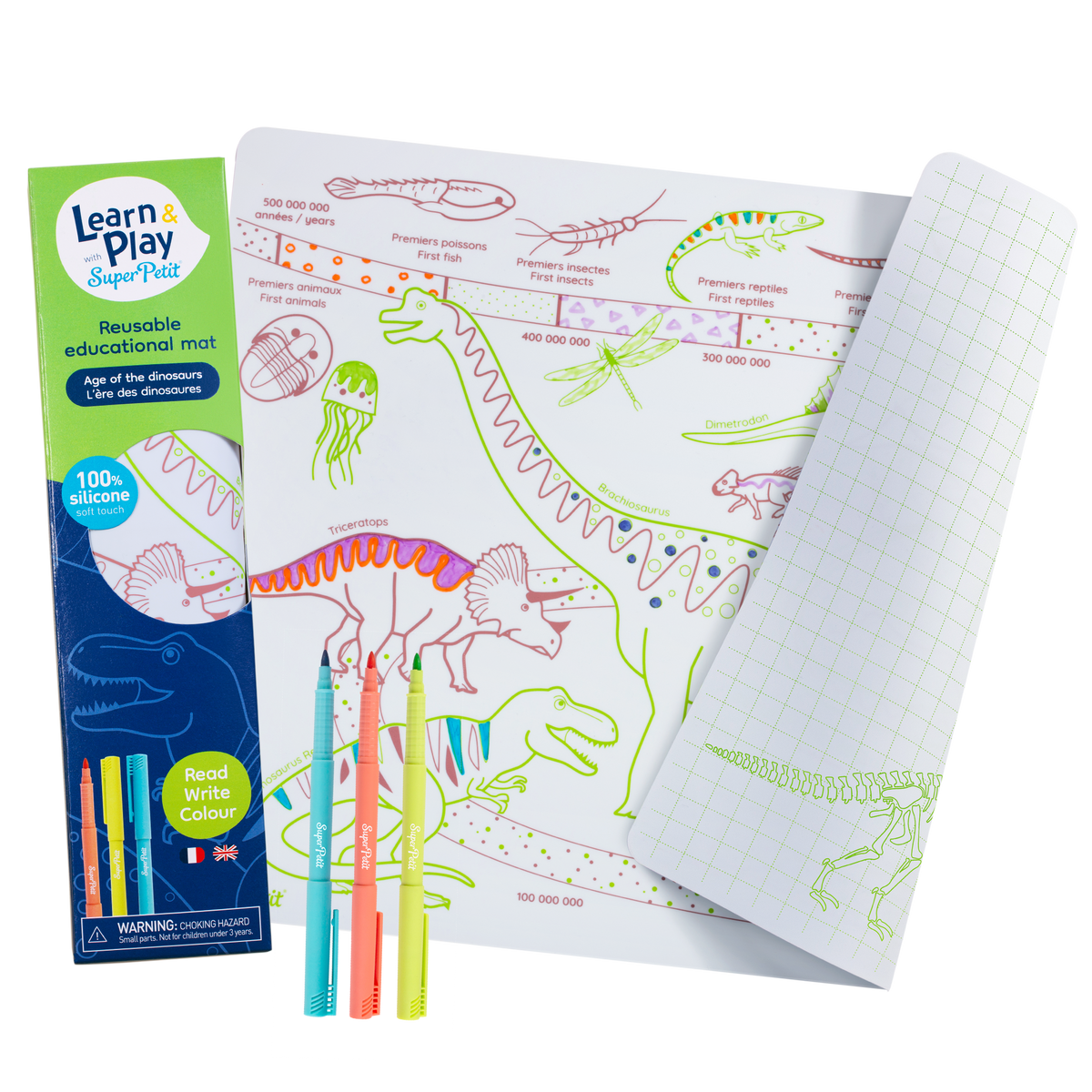 Coloriage effaçable et réutilisable - Ère des dinosaures