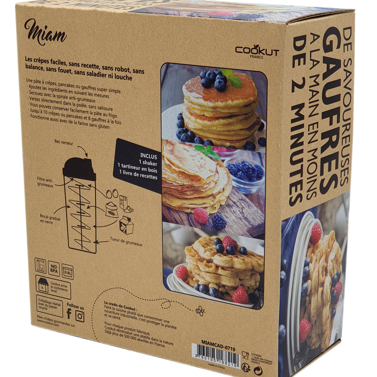 Shaker crêpes, pancakes, gaufres