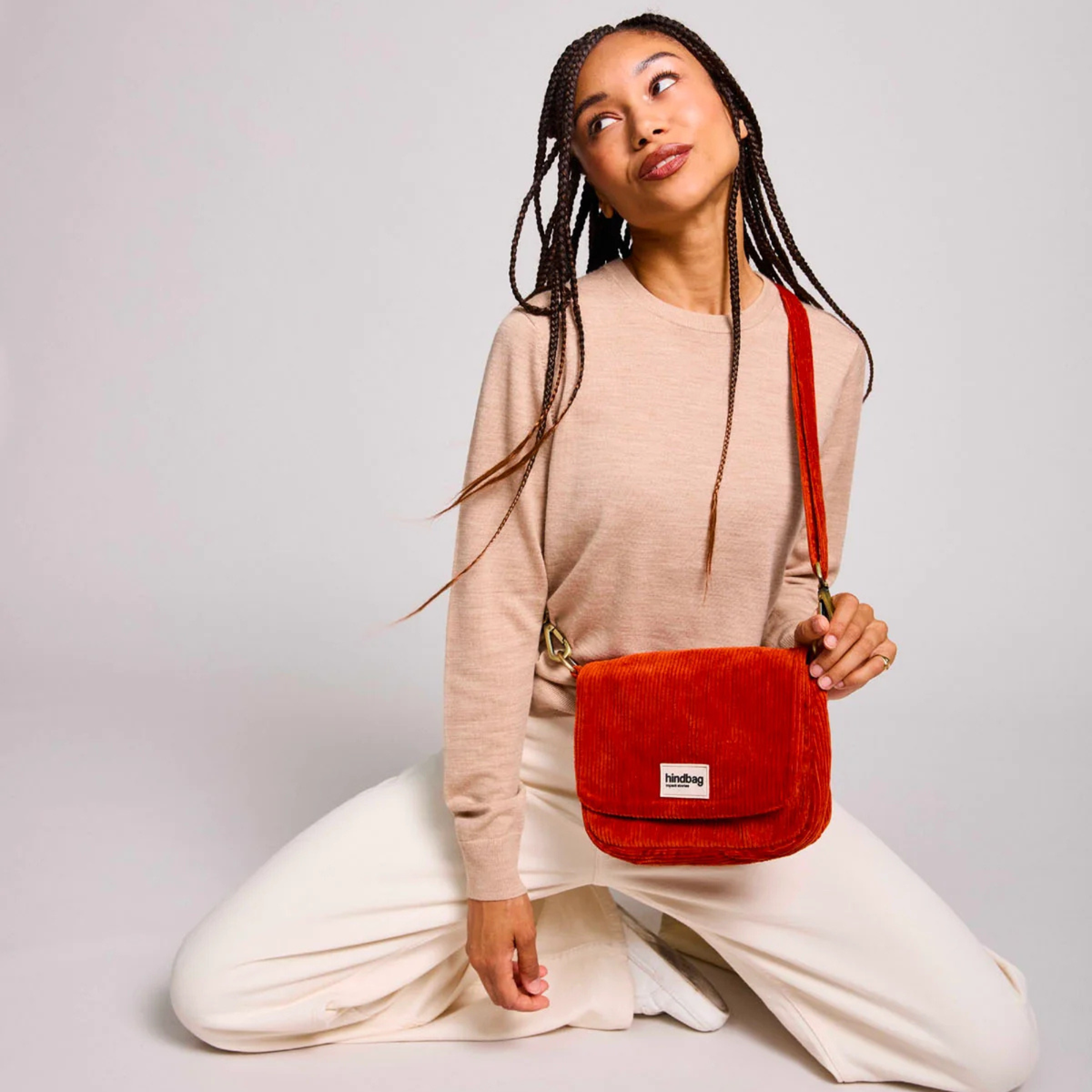 Sac bandoulière Margault - Velours Brique