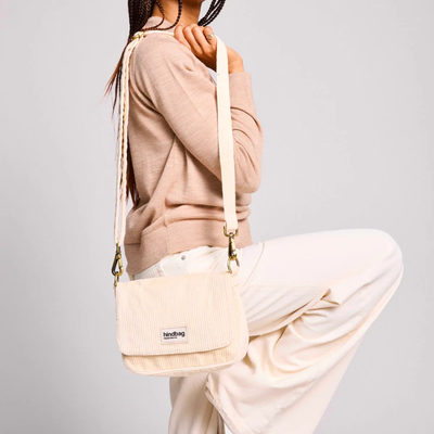 Sac bandoulière Margault - Velours Crème