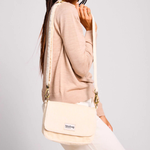 Sac bandoulière Margault - Velours Crème