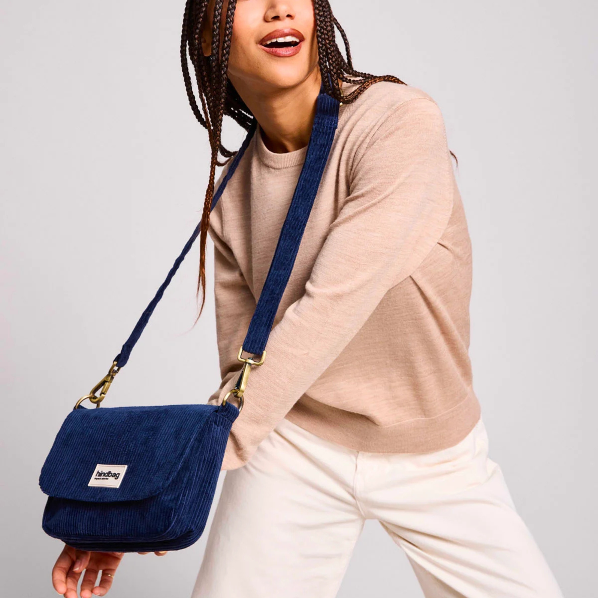 Sac bandoulière Margault - Velours Marine