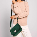 Sac bandoulière Margault - Velours Sapin