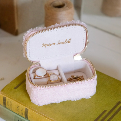 Mini boîte à Bijoux de voyage Marie - Moumoute rose