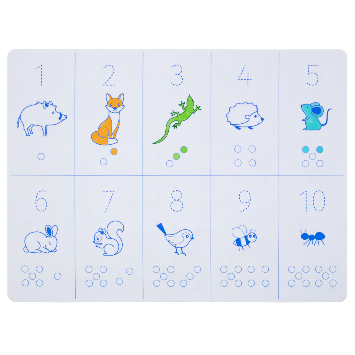 Coloriage effaçable et réutilisable - Les chiffres