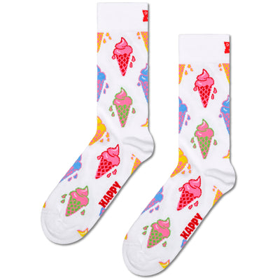 Chaussettes blanches cornets de glace (36-40)