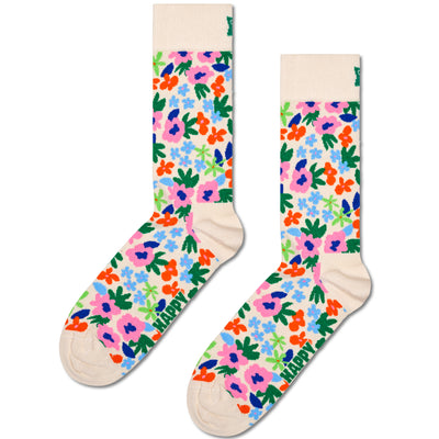 Chaussettes fleurs multicolores (36-40)
