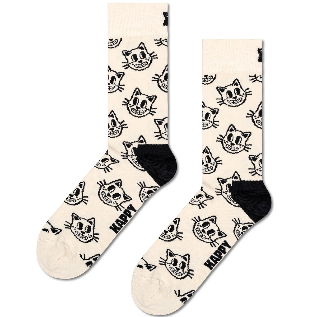 Chaussettes crème - Chats (41-46)