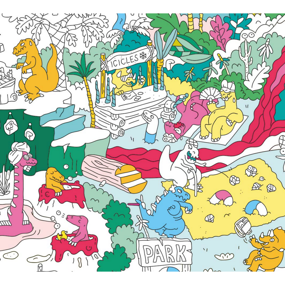 Poster à colorier - Dinos