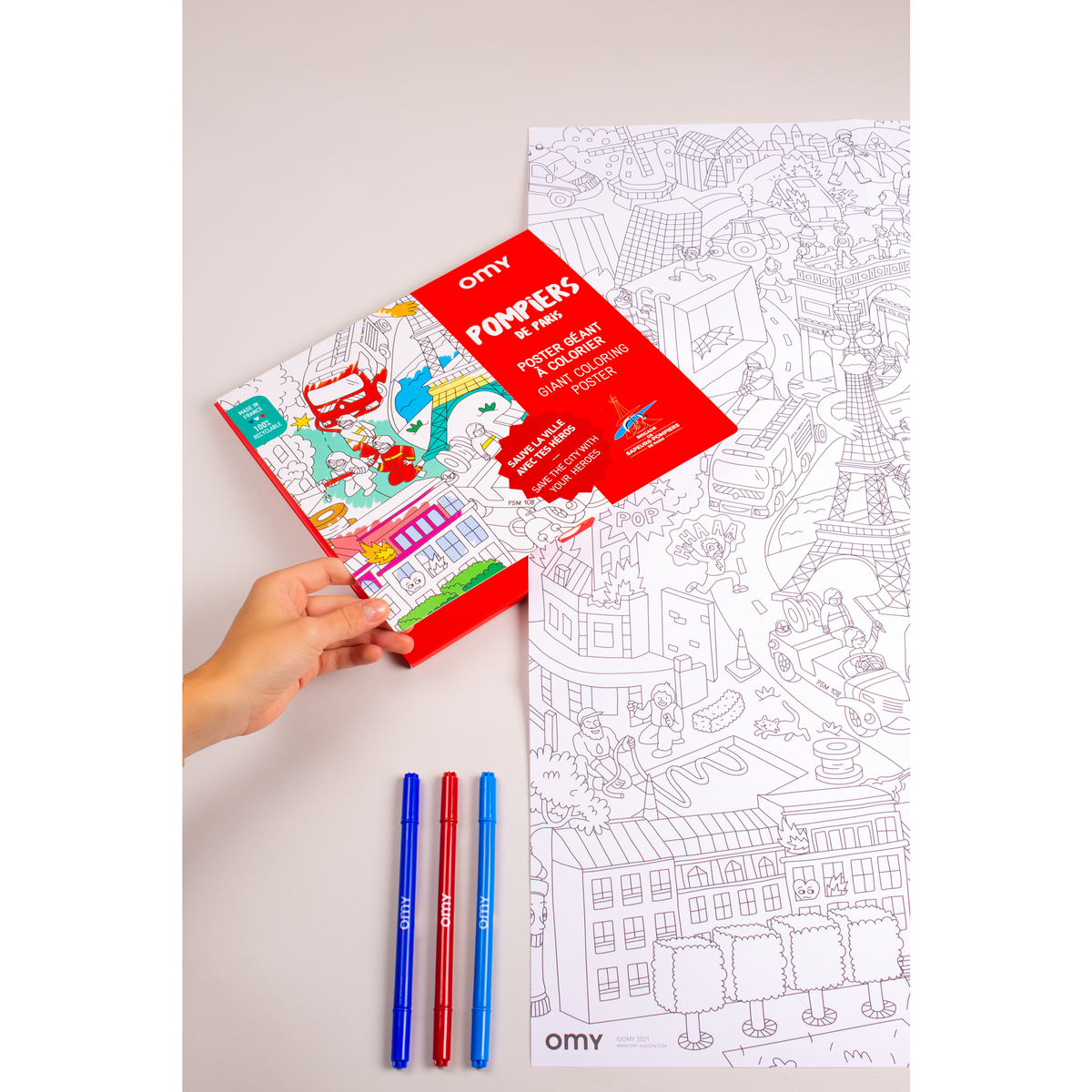 Poster à colorier - Pompiers