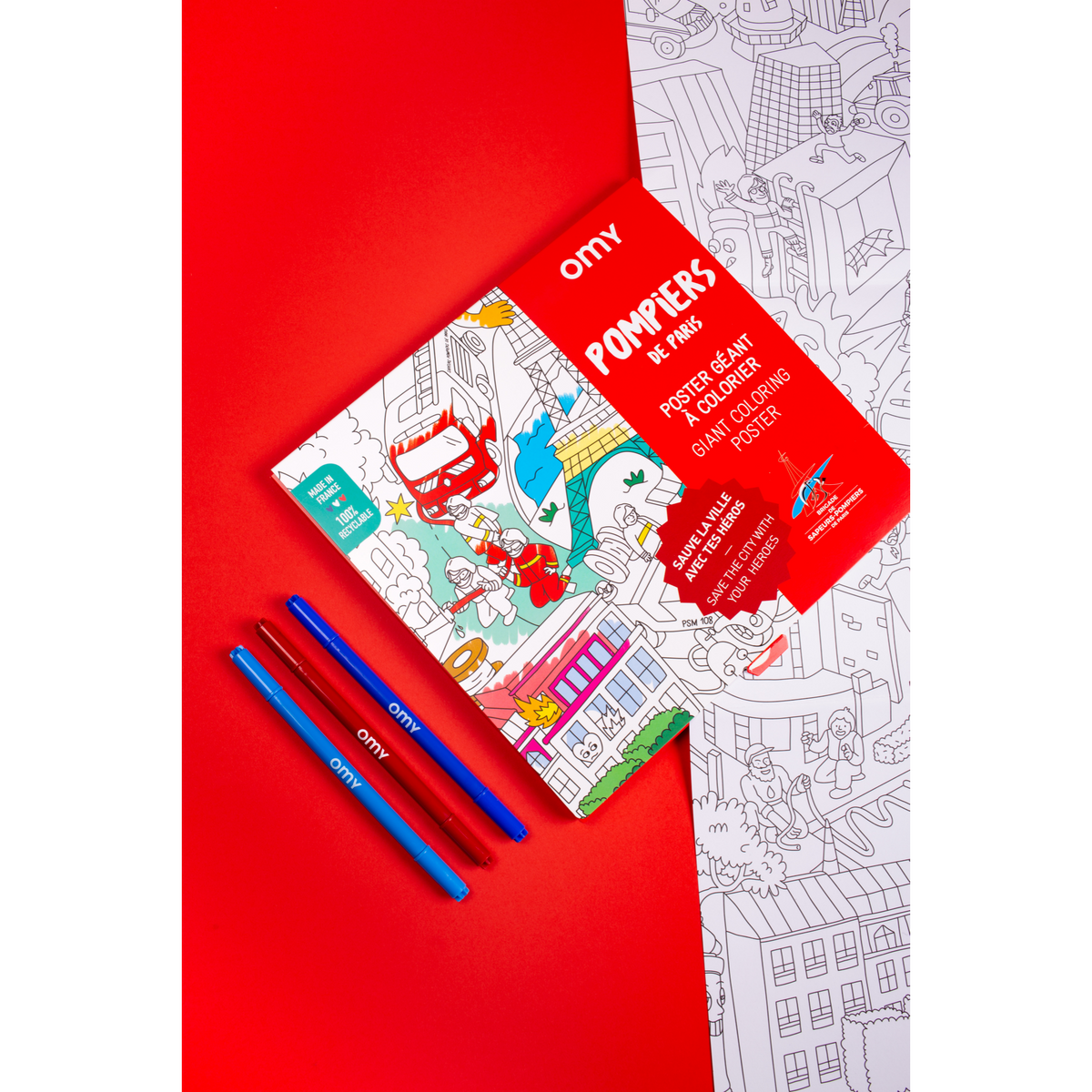 Poster à colorier - Pompiers