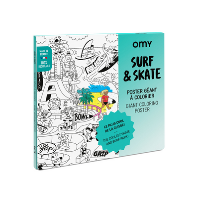 Poster à colorier - Surf et Skate