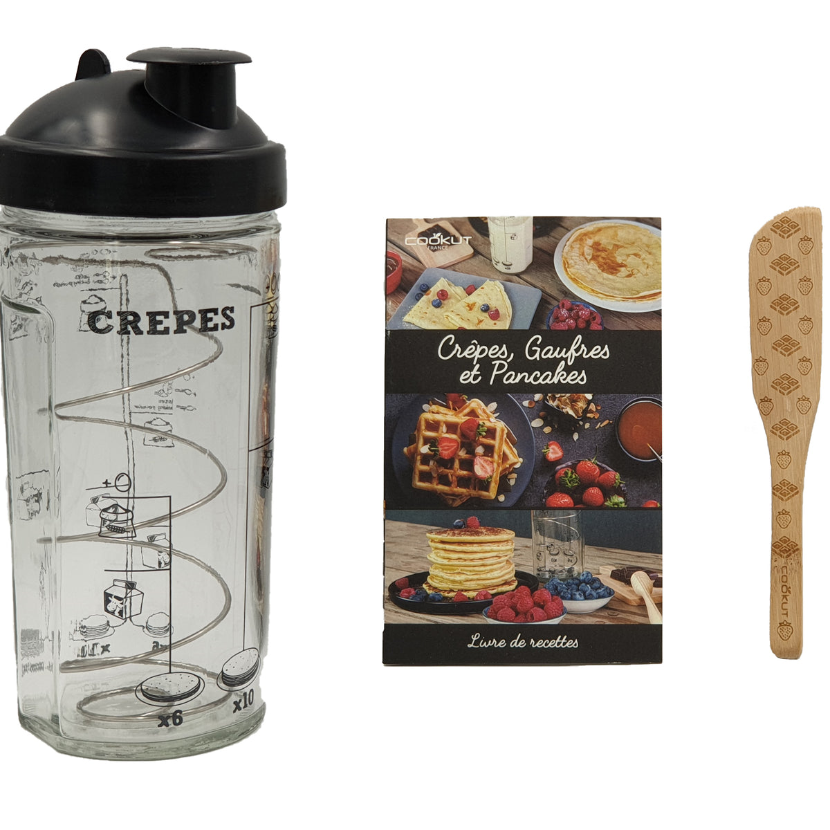 Shaker crêpes, pancakes, gaufres
